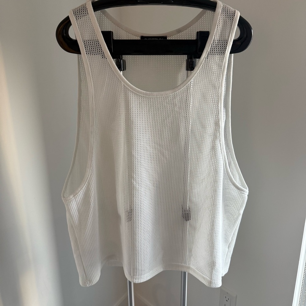 White Mesh Tank Top (XL | New)